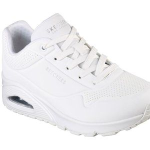 Skechers 73690 Uno Stand on Air Memory Foam Lace Up Sneaker Sz 10 White